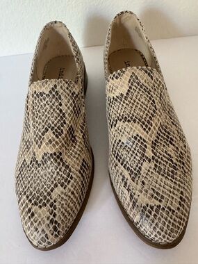 Indigo Women's Hopeful3 Snake-Print Slip-On Flats in Beige and Brown